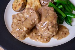 Seared Pork Tenderloin Medallions & Grain Mustard Pan Sauce