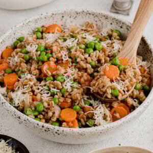 Farro and Peas ( Risi e Bisi) an Italian Classic Dish