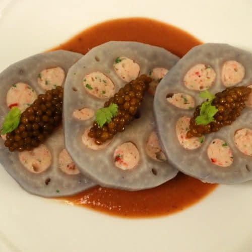 Lotus Root Stuffed with Prawns