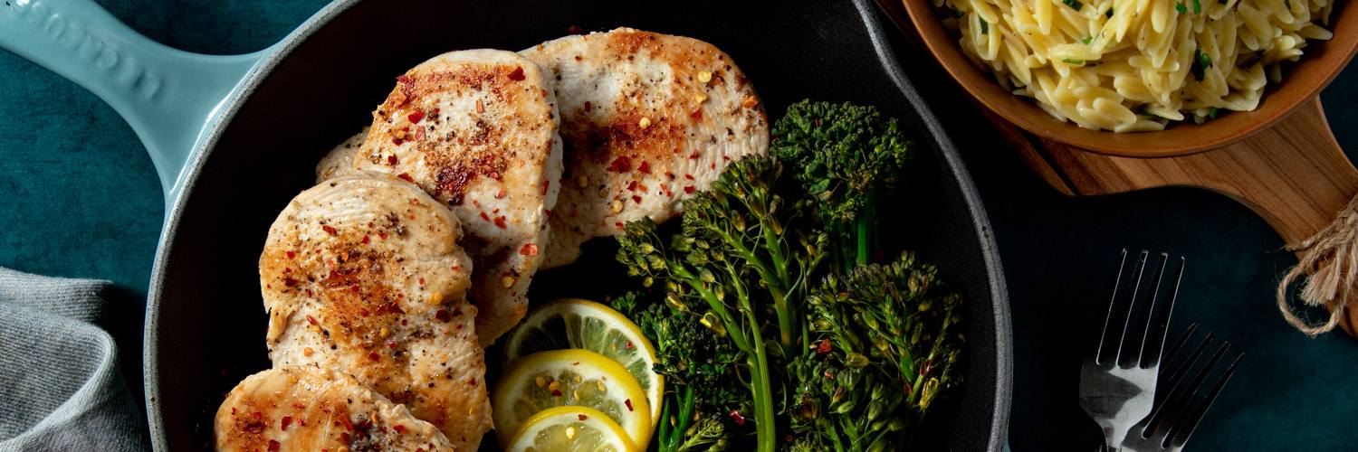 Chicken with Broccolini and Orzo