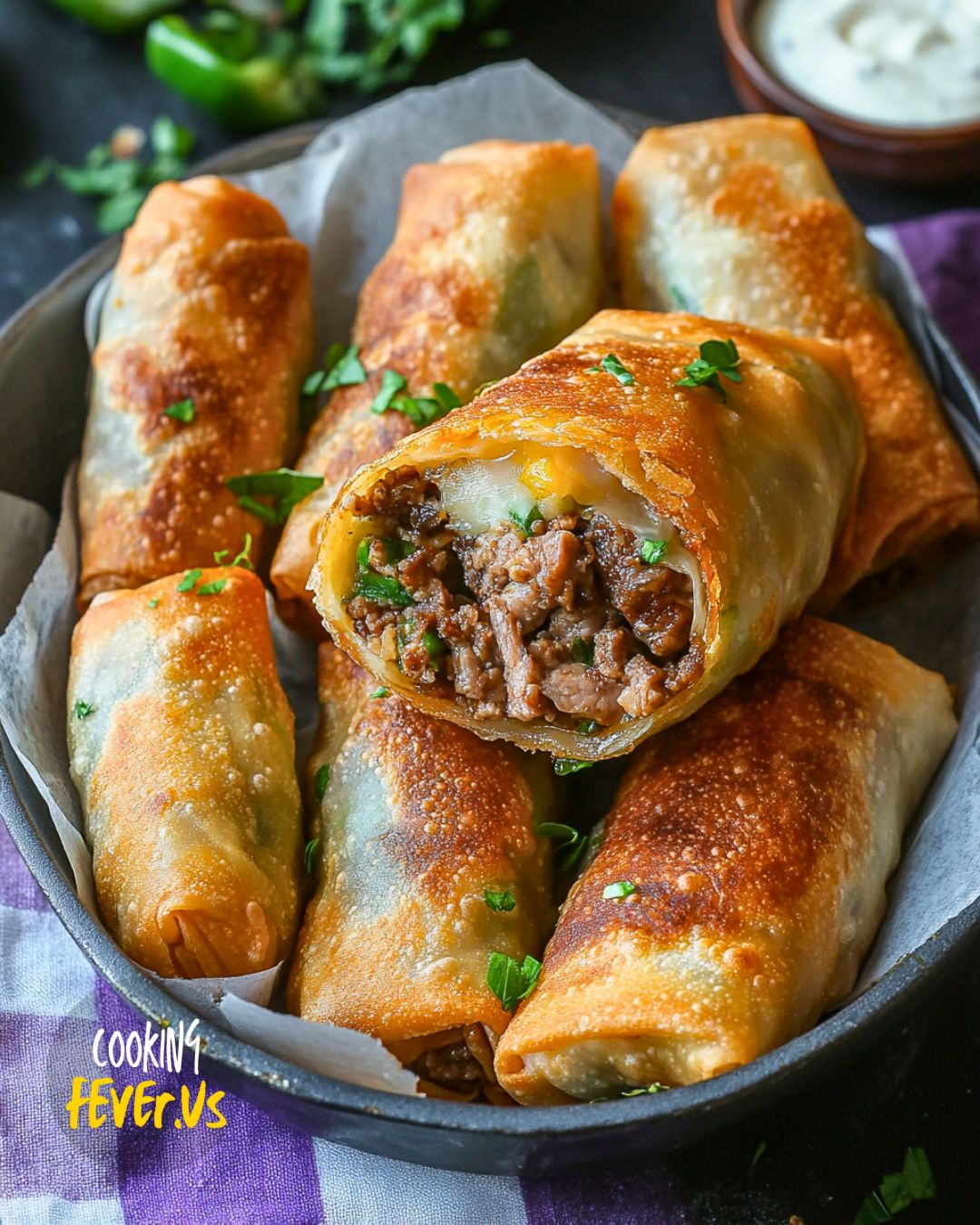 Philly Cheesesteak Egg Rolls