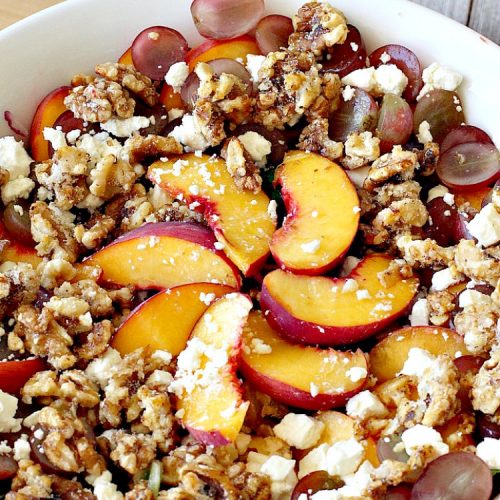 Peach Salad with Glazed Walnuts
