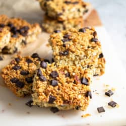 Oatmeal Chocolate Chunk Snack Bars (gluten free, dairy free)