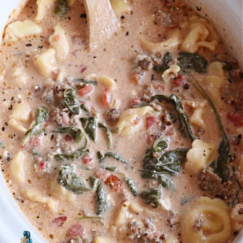 Creamy Spinach Tortellini Soup