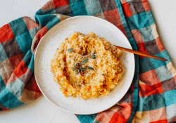 Roasted butternut squash and apple cider risotto