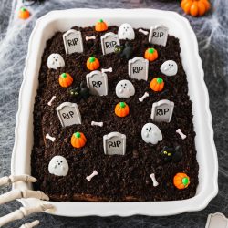 Halloween Graveyard Cake