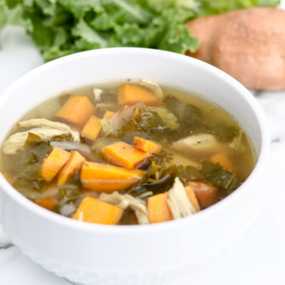 Slow Cooker Chicken Kale Cabbage Sweet Potato Soup