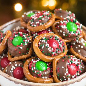 Rolo Pretzels with M&M Candies
