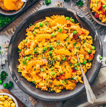 Creamy Curry Rice Salad with Mandarins - Traditional German Recipe