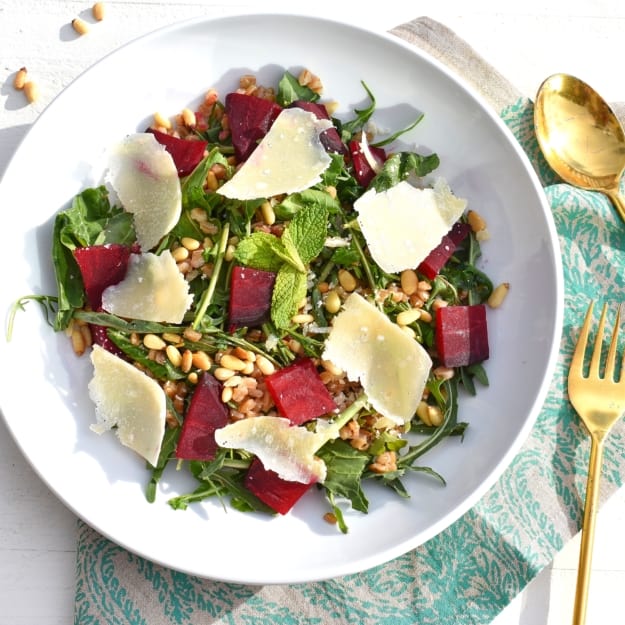 Roasted Beet and Warm Farro Salad