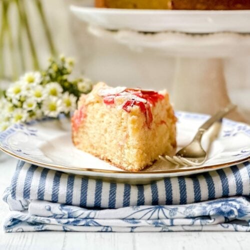 Anytime Rhubarb Almond Cake