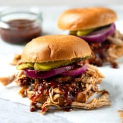 Easy Pulled Pork in the Oven or Crock Pot (+ Best BBQ Sauce)