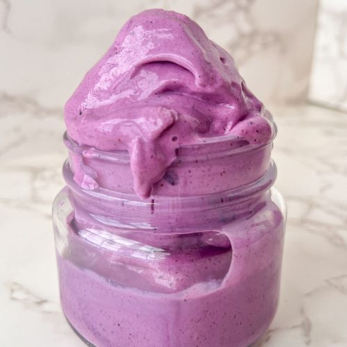 High Protein Blueberry Cottage Cheese Ice Cream