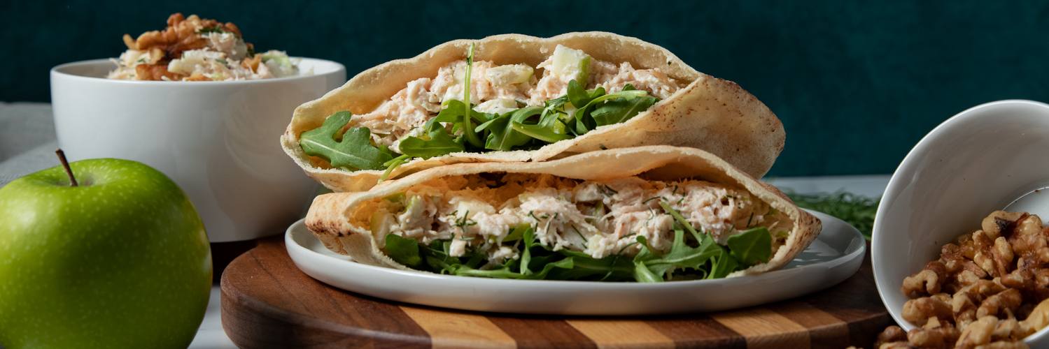 Chicken and Apple Walnut Salad Pita