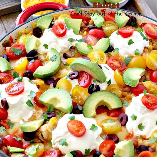 Mexican Chicken, Beans and Rice Skillet
