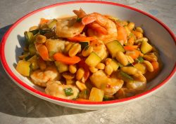 Wok Seared Kung Pao Shrimp on the Kamado Joe