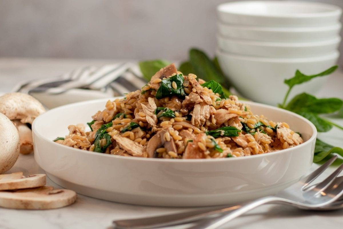 Creamy Mushroom and Chicken Orzo