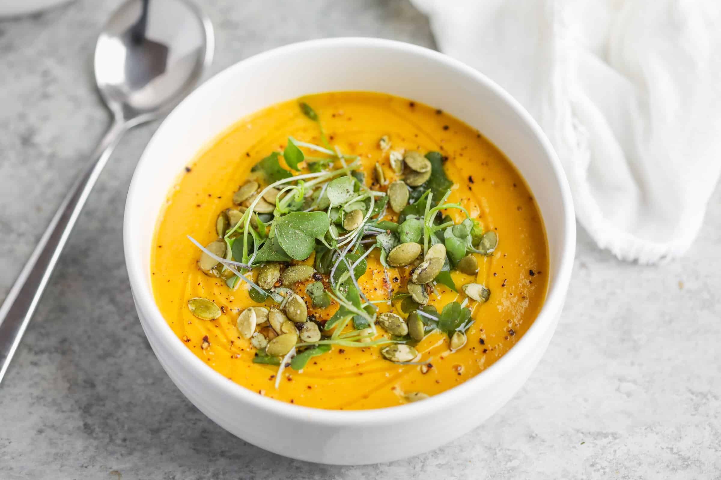 Roasted Acorn Squash Soup (Higher Protein)