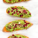 Festive Avocado-Pomegranate Sweet Potato Toast
