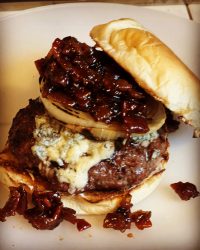 Point Reyes Blue Cheese and Smokey Bacon Jam with Grilled Onion Burger