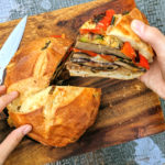 Roasted Vegetable Muffaletta on Jalapeno Cheddar Bread