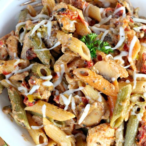Chicken Sun-Dried Tomato and Mushroom Pasta