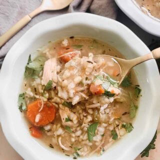 Instant Pot Chicken and Brown Rice Soup