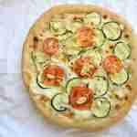 White pizza with zucchini