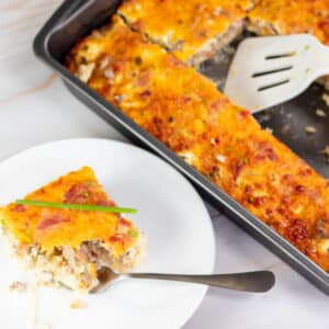 Hashbrown Sausage Bacon Egg Casserole