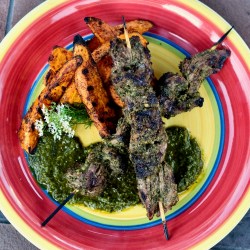 Argentinian Churrasco Beef Skewers with Chimichurri(GF)