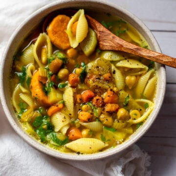 Golden Chickpea Noodle Soup