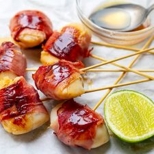 Bacon Wrapped Scallops With Lime & Maple Glaze