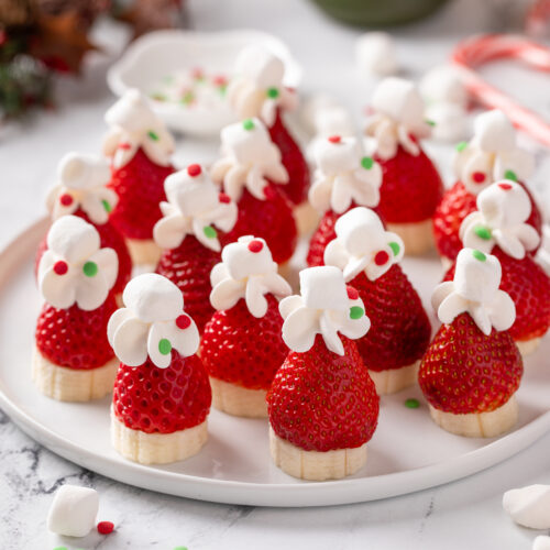 Strawberry Banana Santa Hats