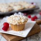 Raspberry Banana Streusel Muffins