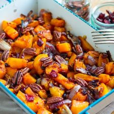 Roasted Kabocha Squash with Cranberries & Pecans