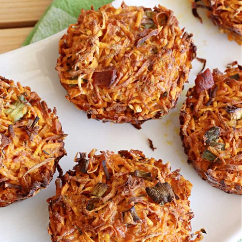 Bacon Cheddar Sweet Potato Nests