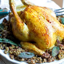 Roast Chicken With Bacon & Sage Stuffing