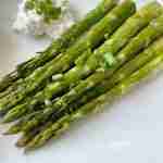 Roasted asparagus and green goddess
