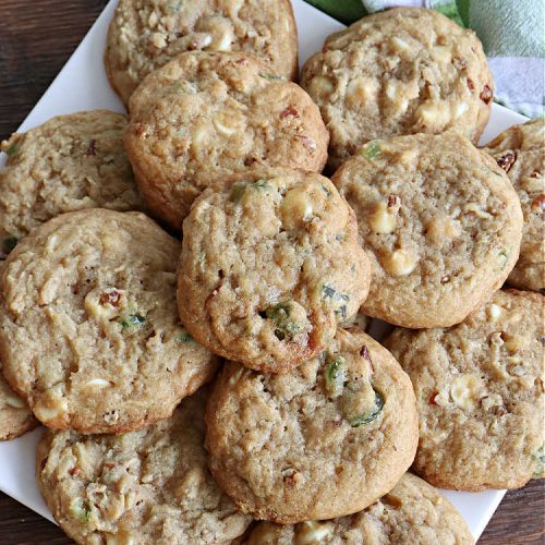 White Chocolate Green Cherry Cookies