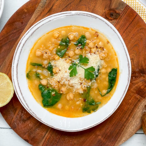 Curry Chickpea Soup with Spinach