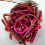 Spicy Beet Stem Fridge Pickles