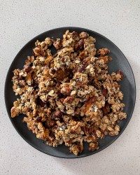 Sourdough Discard Granola with Goji Berries, Black Sesame, Almonds, and
Pineapples