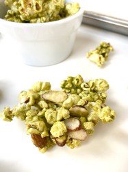 Skinny Matcha Popcorn Snack Clusters