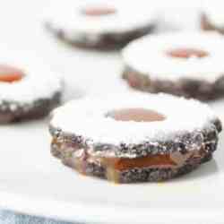 Vegan Chocolate Salted Caramel Sandwich Cookies