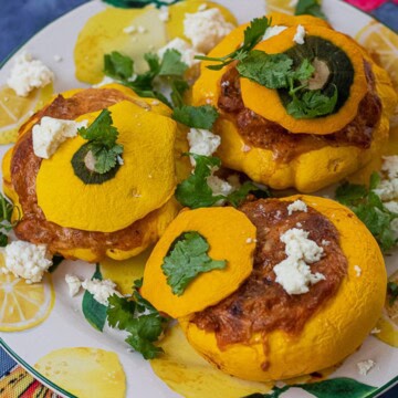Cheesy Turkey Stuffed Pattypan Squash