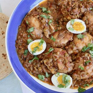 Rfissa Moroccan Chicken Lentil Stew