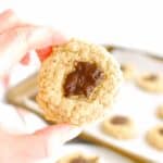 Almond Oat Thumbprint Cookies with Chocolate Hazelnut Filling