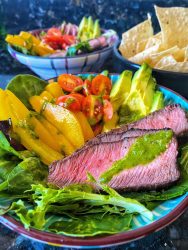 Quick & Healthy Steak Fajita Salad With A Cilantro Lime Vinaigrette