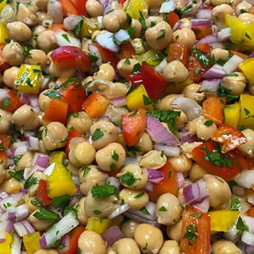 Cool Chickpea Salad With Bell Peppers