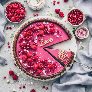 Vegan Raspberry Chocolate Tart